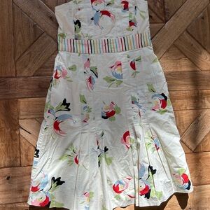 Anthropologie Maeve Inagua Pale Yellow Floral Sun Dress Sz 4